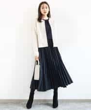 FKFDD14130 MK MICHEL KLEIN(MK ミッシェルクラン) 配色デザインニット/洗える ピンク