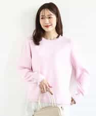 FKFDD14130 MK MICHEL KLEIN(MK ミッシェルクラン) 配色デザインニット/洗える ピンク