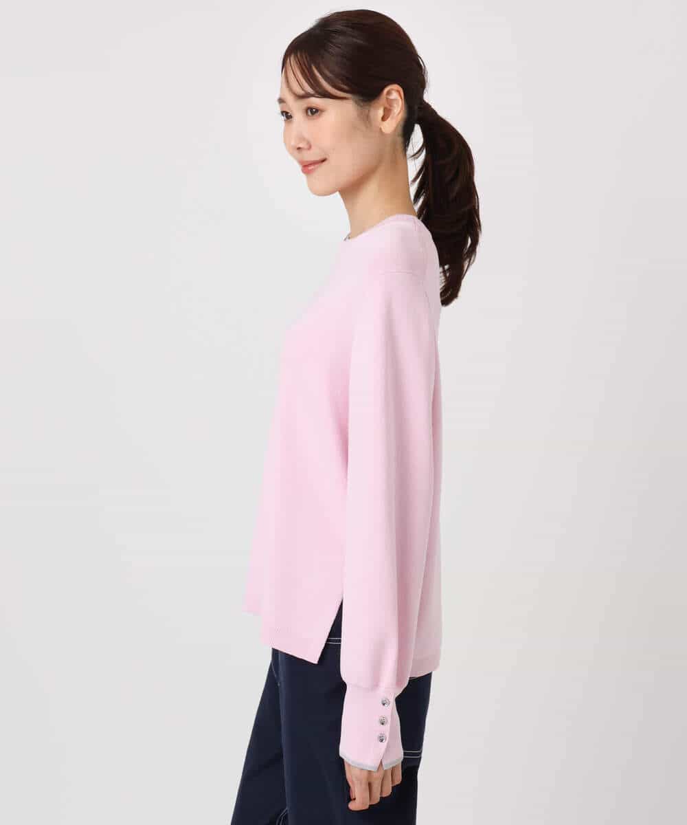 FKFDD14130 MK MICHEL KLEIN(MK ミッシェルクラン) 配色デザインニット/洗える ピンク