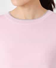 FKFDD14130 MK MICHEL KLEIN(MK ミッシェルクラン) 配色デザインニット/洗える ピンク