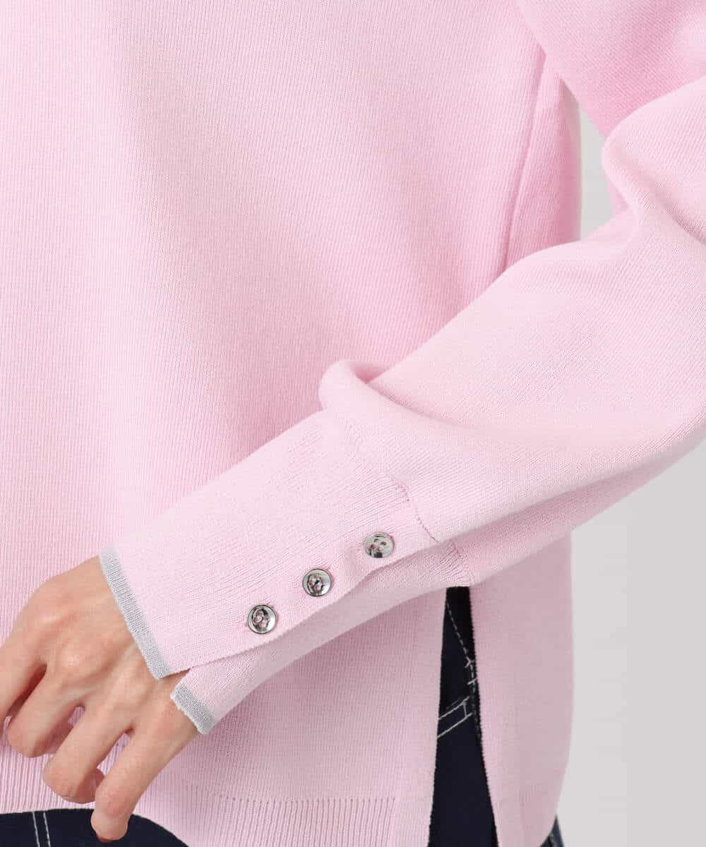 FKFDD14130 MK MICHEL KLEIN(MK ミッシェルクラン) 配色デザインニット/洗える ピンク