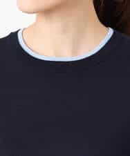 FKFDD14130 MK MICHEL KLEIN(MK ミッシェルクラン) 配色デザインニット/洗える ピンク