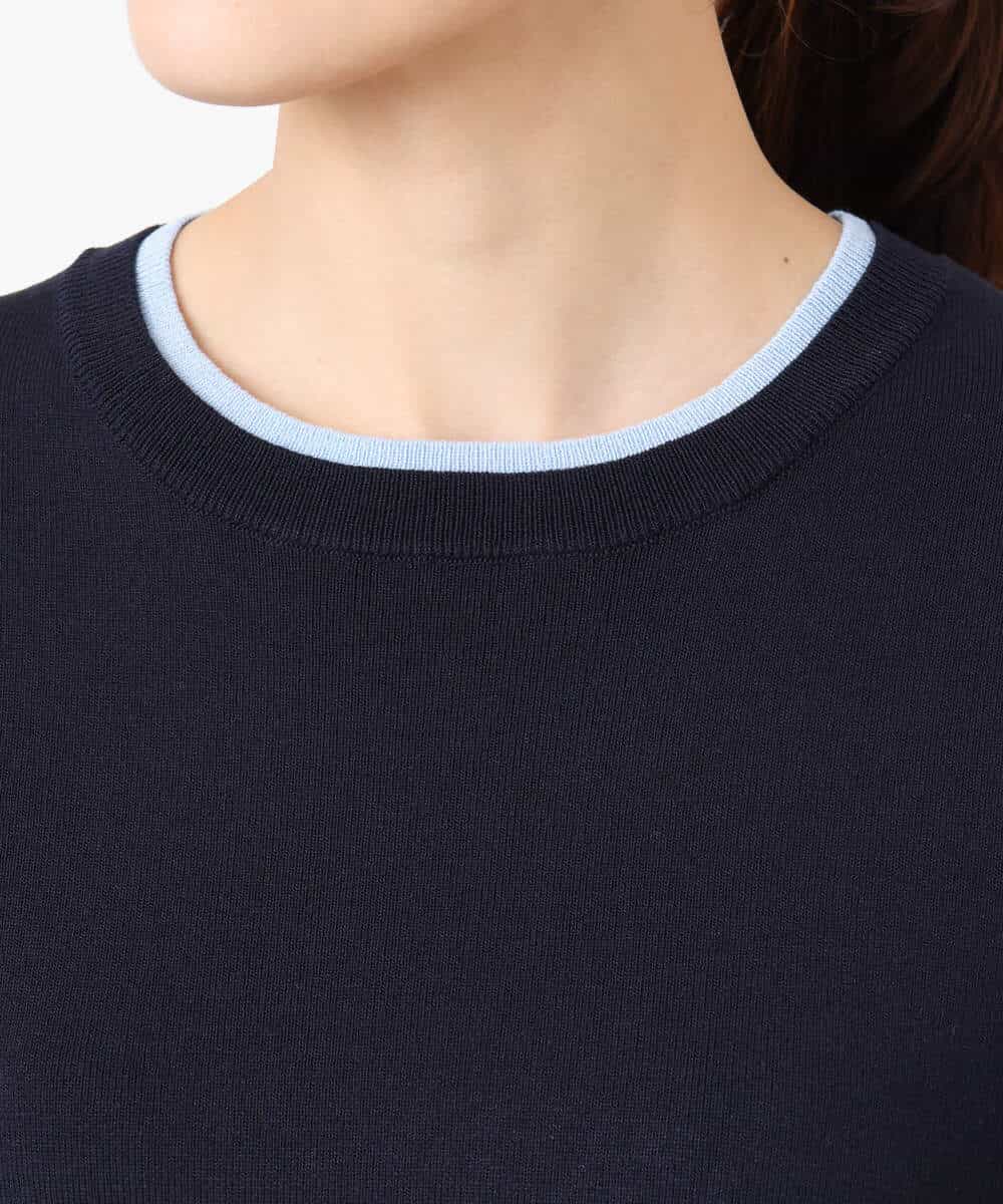 FKFDD14130 MK MICHEL KLEIN(MK ミッシェルクラン) 配色デザインニット/洗える ピンク