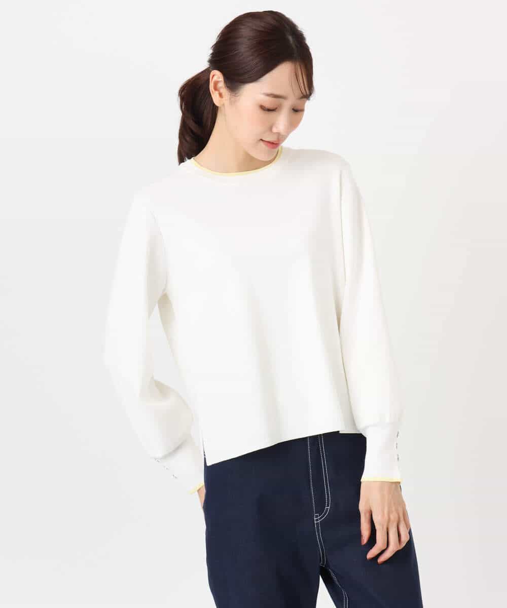 FKFDD14130 MK MICHEL KLEIN(MK ミッシェルクラン) 配色デザインニット/洗える ピンク