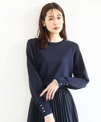 FKFDD14130 MK MICHEL KLEIN 配色デザインニット/洗える