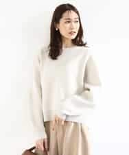 FKFDD15120 MK MICHEL KLEIN(MK ミッシェルクラン) スウェットライククルーネックニット/洗える ベージュ