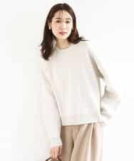 FKFDD15120 MK MICHEL KLEIN(MK ミッシェルクラン) スウェットライククルーネックニット/洗える グレー