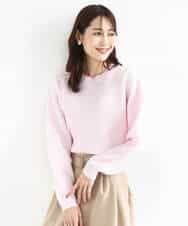 FKFDD15120 MK MICHEL KLEIN(MK ミッシェルクラン) スウェットライククルーネックニット/洗える グレー