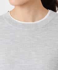 FKFDD15120 MK MICHEL KLEIN(MK ミッシェルクラン) スウェットライククルーネックニット/洗える グレー