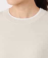 FKFDD15120 MK MICHEL KLEIN(MK ミッシェルクラン) スウェットライククルーネックニット/洗える グレー