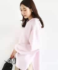 FKFDD16130 MK MICHEL KLEIN(MK ミッシェルクラン) スウェットライクニットフーディー/洗える ピンク