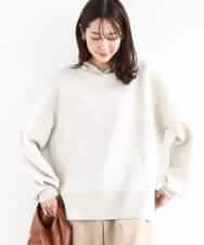 FKFDD16130 MK MICHEL KLEIN(MK ミッシェルクラン) スウェットライクニットフーディー/洗える ベージュ