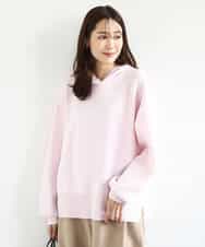 FKFDD16130 MK MICHEL KLEIN(MK ミッシェルクラン) スウェットライクニットフーディー/洗える グレー