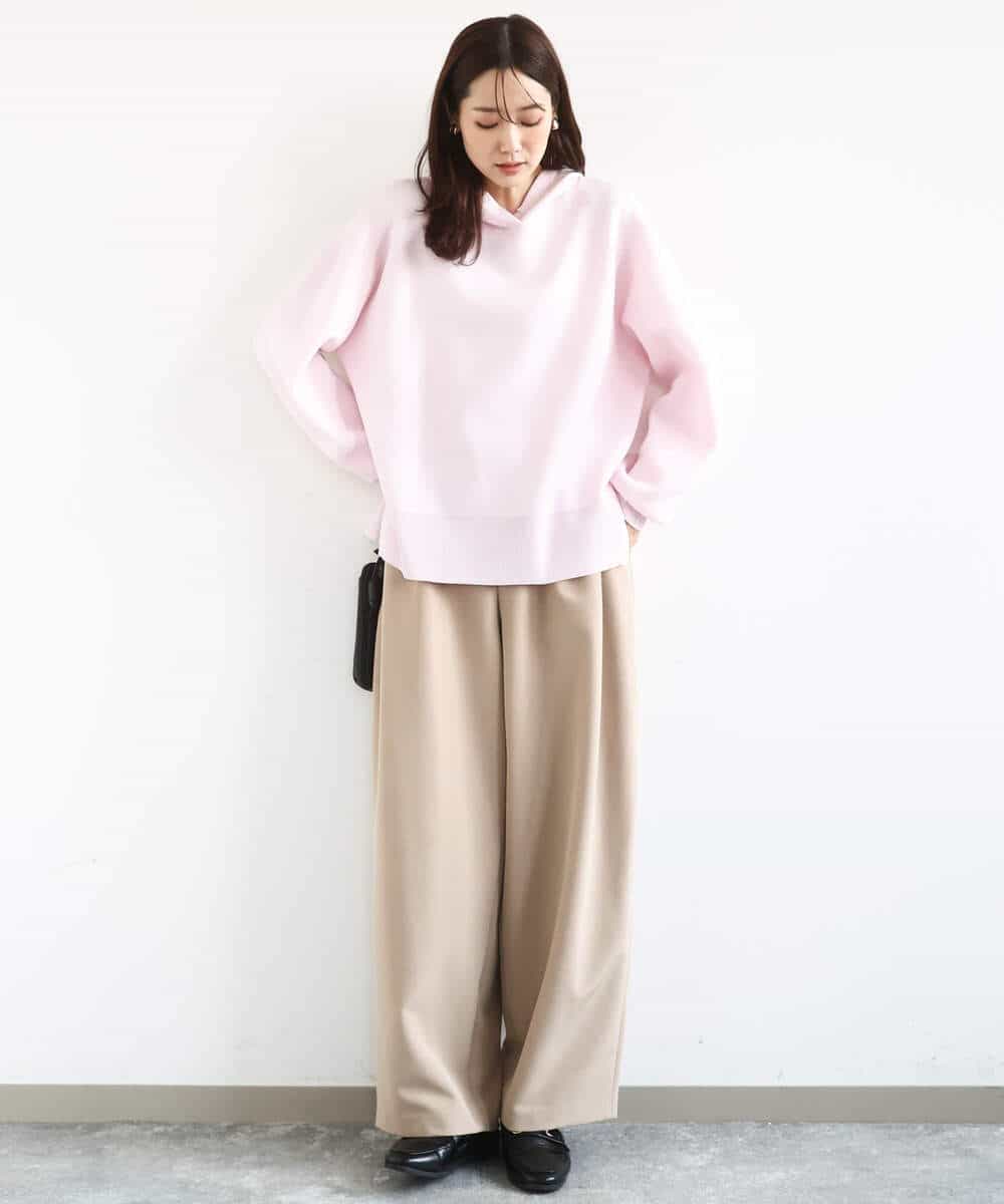 FKFDD16130 MK MICHEL KLEIN(MK ミッシェルクラン) スウェットライクニットフーディー/洗える グレー