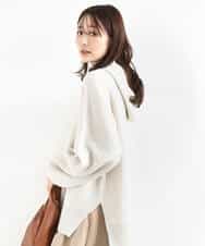 FKFDD16130 MK MICHEL KLEIN(MK ミッシェルクラン) スウェットライクニットフーディー/洗える グレー