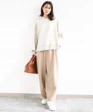 FKFDD16130 MK MICHEL KLEIN(MK ミッシェルクラン) スウェットライクニットフーディー/洗える グレー