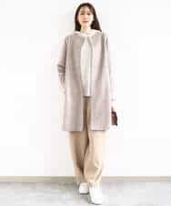 FKFDD16130 MK MICHEL KLEIN(MK ミッシェルクラン) スウェットライクニットフーディー/洗える グレー