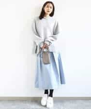 FKFDD16130 MK MICHEL KLEIN(MK ミッシェルクラン) スウェットライクニットフーディー/洗える グレー