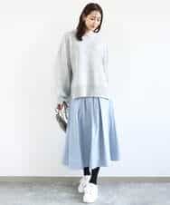 FKFDD16130 MK MICHEL KLEIN(MK ミッシェルクラン) スウェットライクニットフーディー/洗える グレー