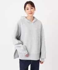 FKFDD16130 MK MICHEL KLEIN(MK ミッシェルクラン) スウェットライクニットフーディー/洗える グレー