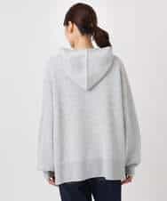 FKFDD16130 MK MICHEL KLEIN(MK ミッシェルクラン) スウェットライクニットフーディー/洗える グレー