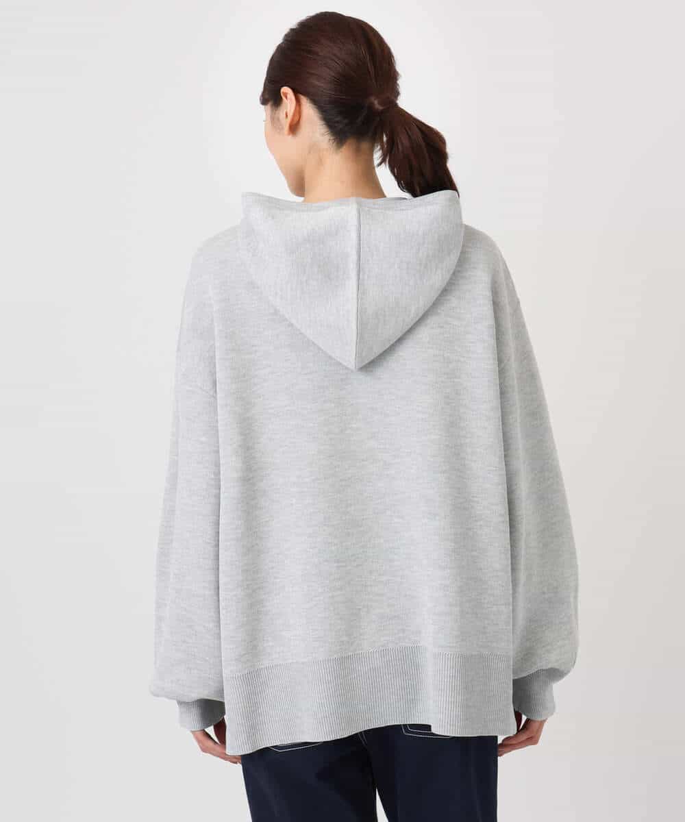 FKFDD16130 MK MICHEL KLEIN(MK ミッシェルクラン) スウェットライクニットフーディー/洗える グレー