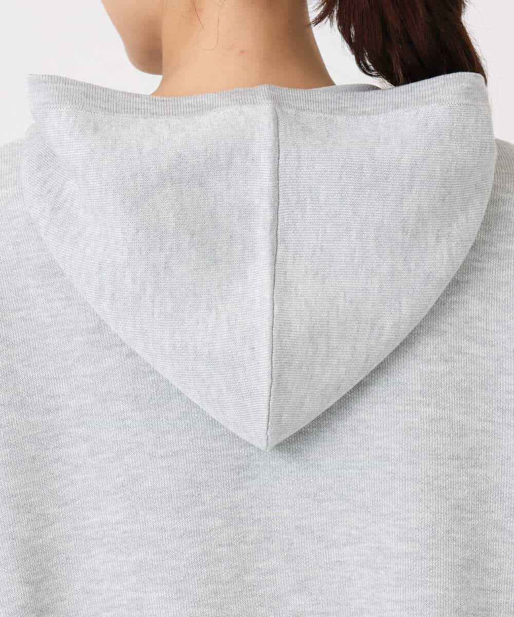 FKFDD16130 MK MICHEL KLEIN(MK ミッシェルクラン) スウェットライクニットフーディー/洗える グレー