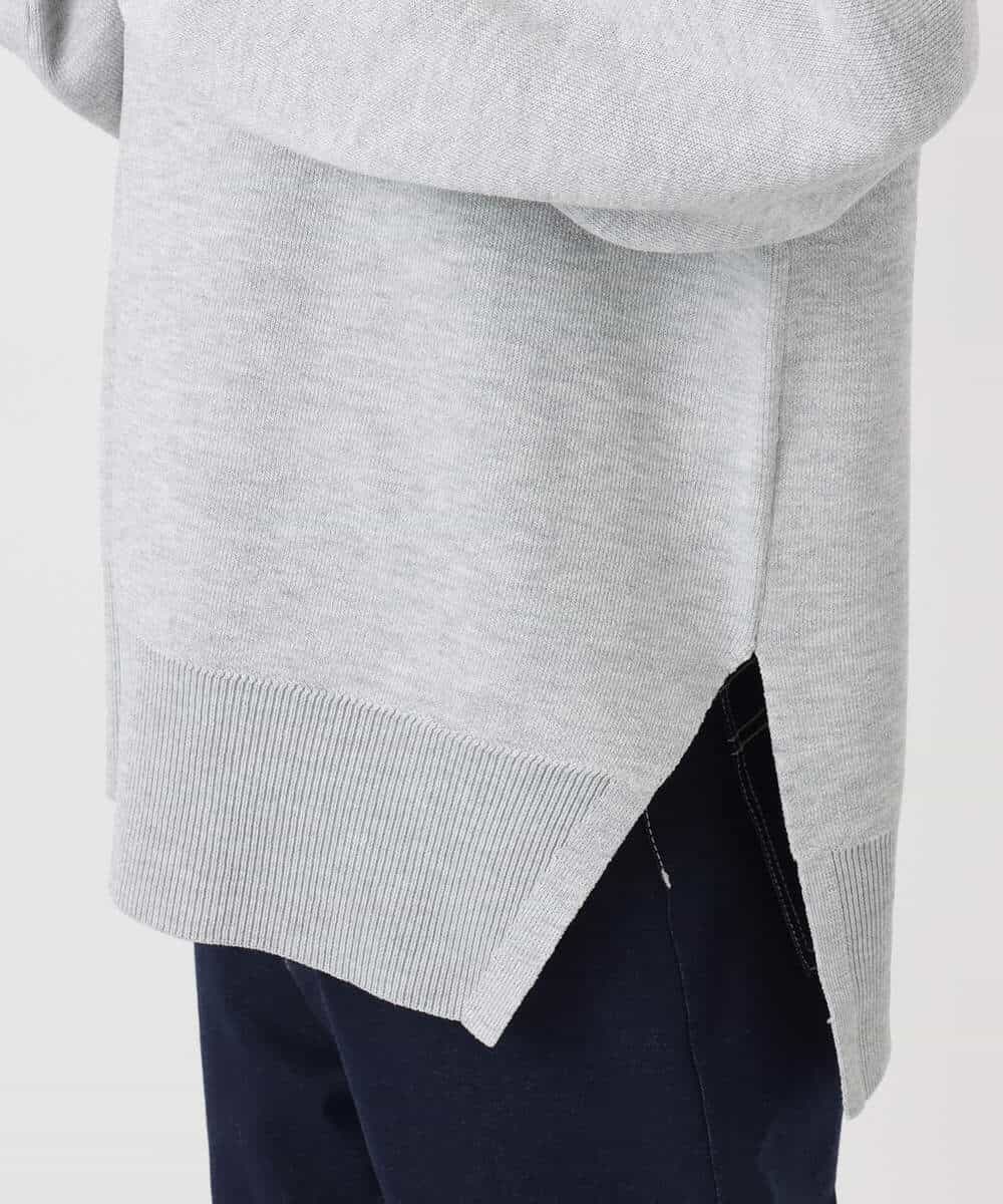 FKFDD16130 MK MICHEL KLEIN(MK ミッシェルクラン) スウェットライクニットフーディー/洗える グレー