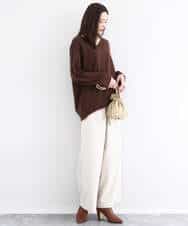 FKFDD60140 MK MICHEL KLEIN(MK ミッシェルクラン) 配色ラインVネックニット/洗える ブルー