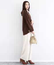 FKFDD60140 MK MICHEL KLEIN(MK ミッシェルクラン) 配色ラインVネックニット/洗える ブルー