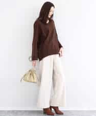 FKFDD60140 MK MICHEL KLEIN(MK ミッシェルクラン) 配色ラインVネックニット/洗える ブルー