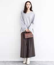 FKFDD60140 MK MICHEL KLEIN(MK ミッシェルクラン) 配色ラインVネックニット/洗える ブルー