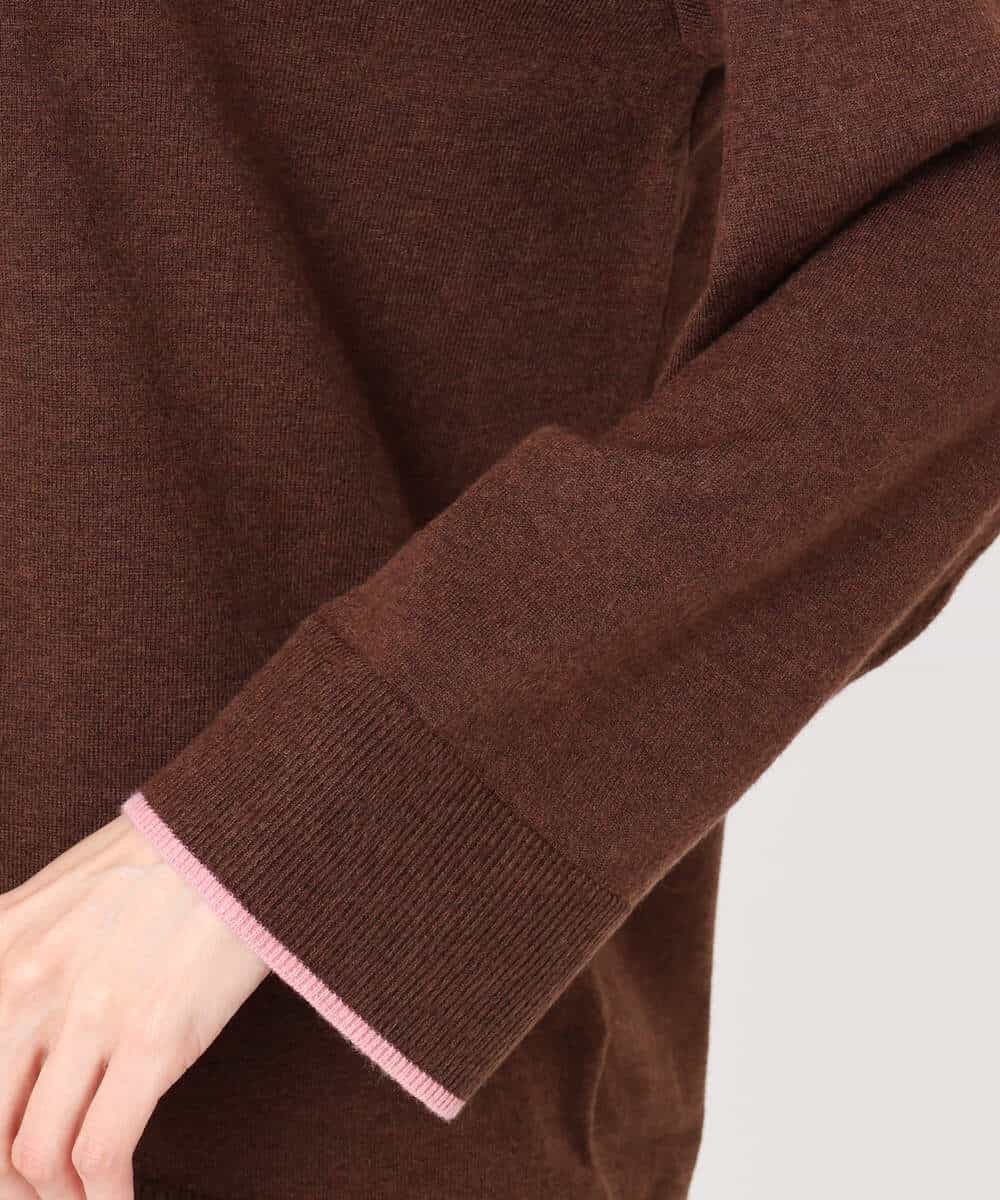 FKFDD60140 MK MICHEL KLEIN(MK ミッシェルクラン) 配色ラインVネックニット/洗える ブルー