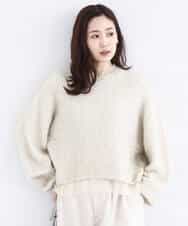 FKFDD61180 MK MICHEL KLEIN(MK ミッシェルクラン) ミニフリルデザインキラキラニット/洗える モカ