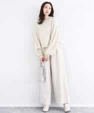 FKFDD61180 MK MICHEL KLEIN(MK ミッシェルクラン) ミニフリルデザインキラキラニット/洗える モカ