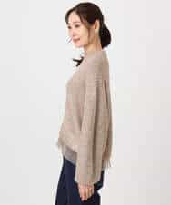 FKFDD61180 MK MICHEL KLEIN(MK ミッシェルクラン) ミニフリルデザインキラキラニット/洗える モカ