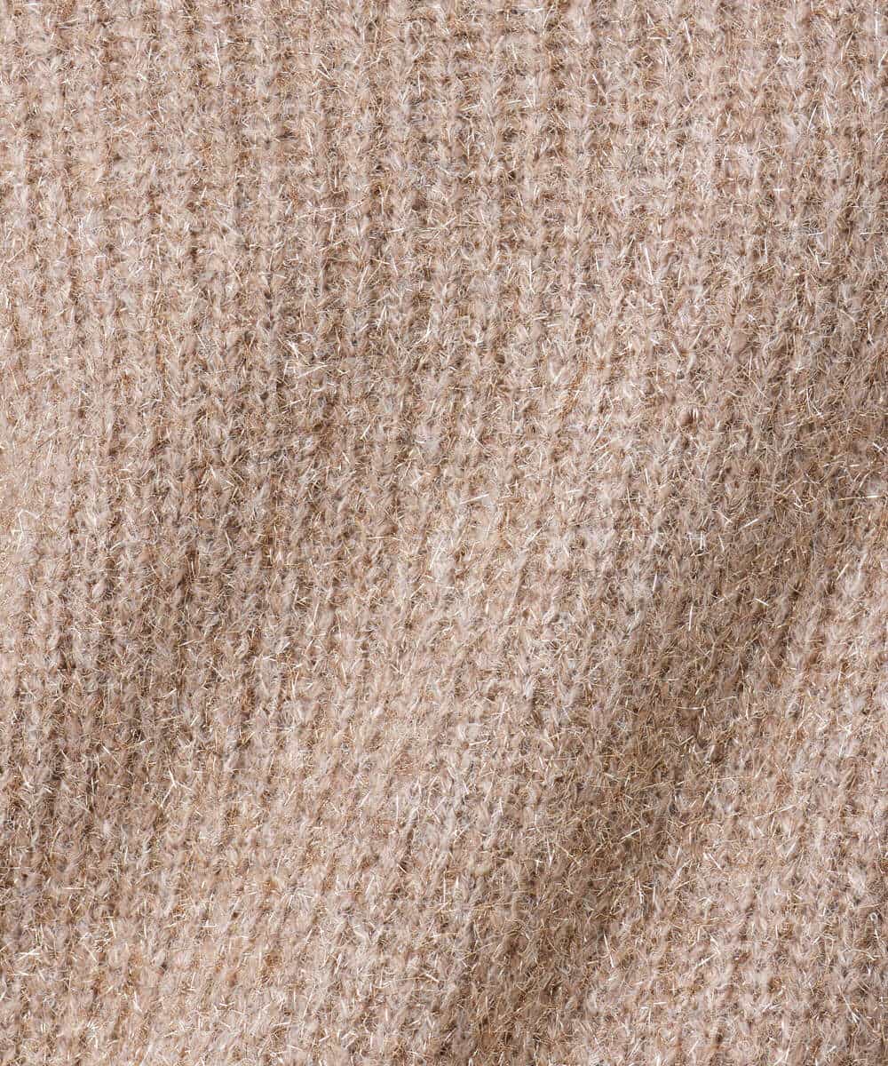 FKFDD61180 MK MICHEL KLEIN(MK ミッシェルクラン) ミニフリルデザインキラキラニット/洗える モカ