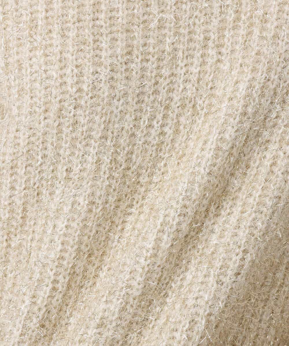 FKFDD61180 MK MICHEL KLEIN(MK ミッシェルクラン) ミニフリルデザインキラキラニット/洗える モカ