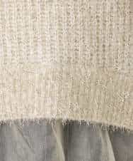 FKFDD61180 MK MICHEL KLEIN(MK ミッシェルクラン) ミニフリルデザインキラキラニット/洗える モカ