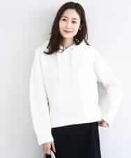 FKFDD62150 MK MICHEL KLEIN(MK ミッシェルクラン) クロップド丈ニットフーディー/洗える アイボリー