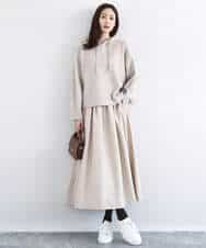 FKFDD62150 MK MICHEL KLEIN(MK ミッシェルクラン) クロップド丈ニットフーディー/洗える グレー