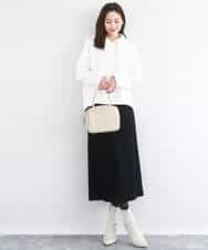 FKFDD62150 MK MICHEL KLEIN(MK ミッシェルクラン) クロップド丈ニットフーディー/洗える グレー