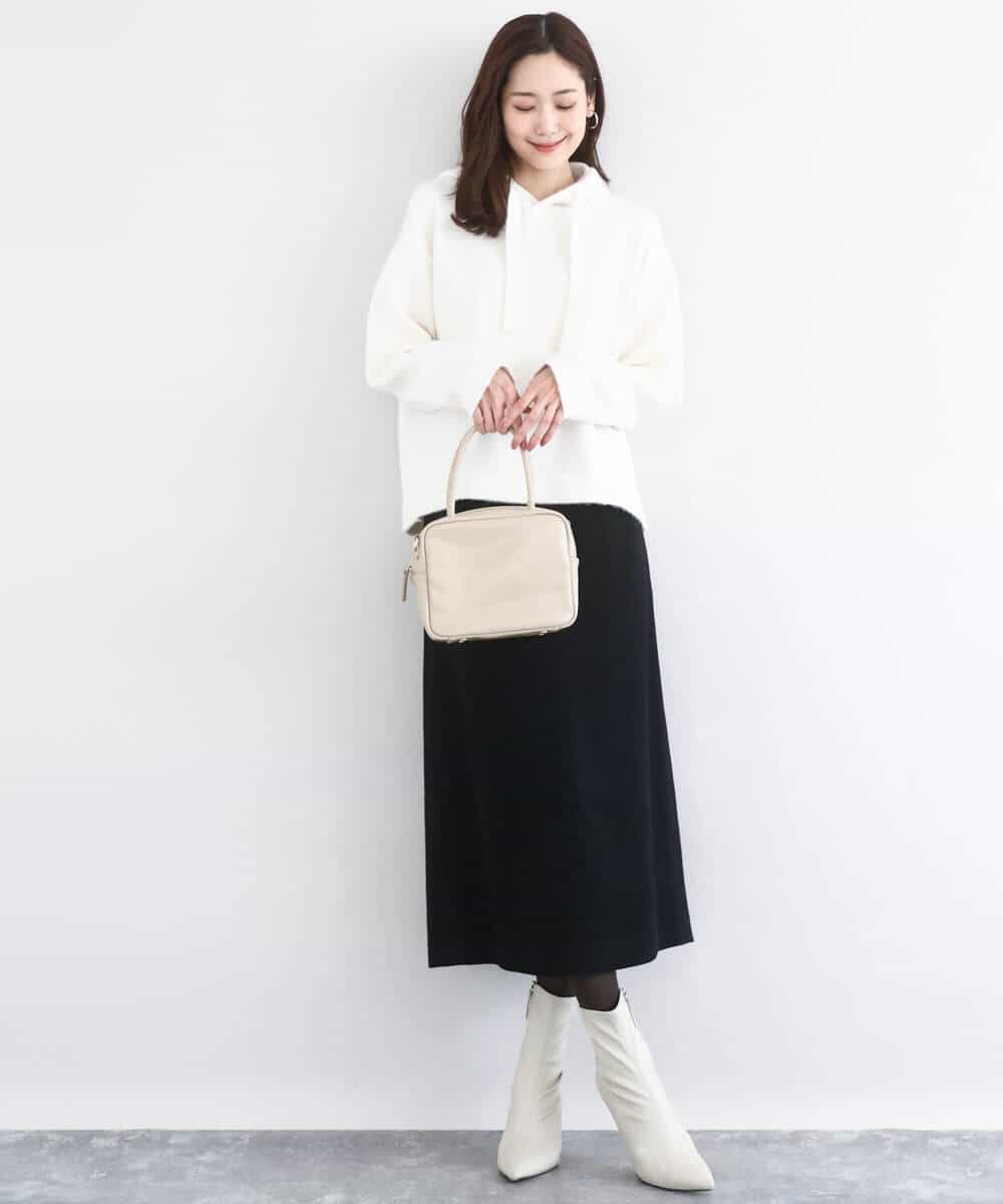 FKFDD62150 MK MICHEL KLEIN(MK ミッシェルクラン) クロップド丈ニットフーディー/洗える グレー