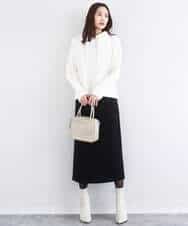 FKFDD62150 MK MICHEL KLEIN(MK ミッシェルクラン) クロップド丈ニットフーディー/洗える グレー