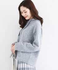 FKFDD62150 MK MICHEL KLEIN(MK ミッシェルクラン) クロップド丈ニットフーディー/洗える グレー