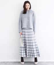 FKFDD62150 MK MICHEL KLEIN(MK ミッシェルクラン) クロップド丈ニットフーディー/洗える グレー