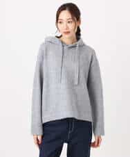 FKFDD62150 MK MICHEL KLEIN(MK ミッシェルクラン) クロップド丈ニットフーディー/洗える グレー