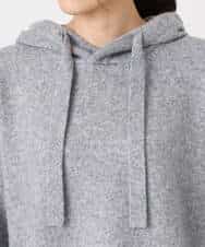 FKFDD62150 MK MICHEL KLEIN(MK ミッシェルクラン) クロップド丈ニットフーディー/洗える グレー