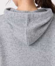 FKFDD62150 MK MICHEL KLEIN(MK ミッシェルクラン) クロップド丈ニットフーディー/洗える グレー