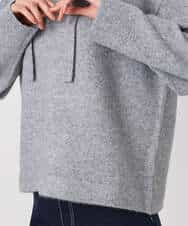 FKFDD62150 MK MICHEL KLEIN(MK ミッシェルクラン) クロップド丈ニットフーディー/洗える グレー